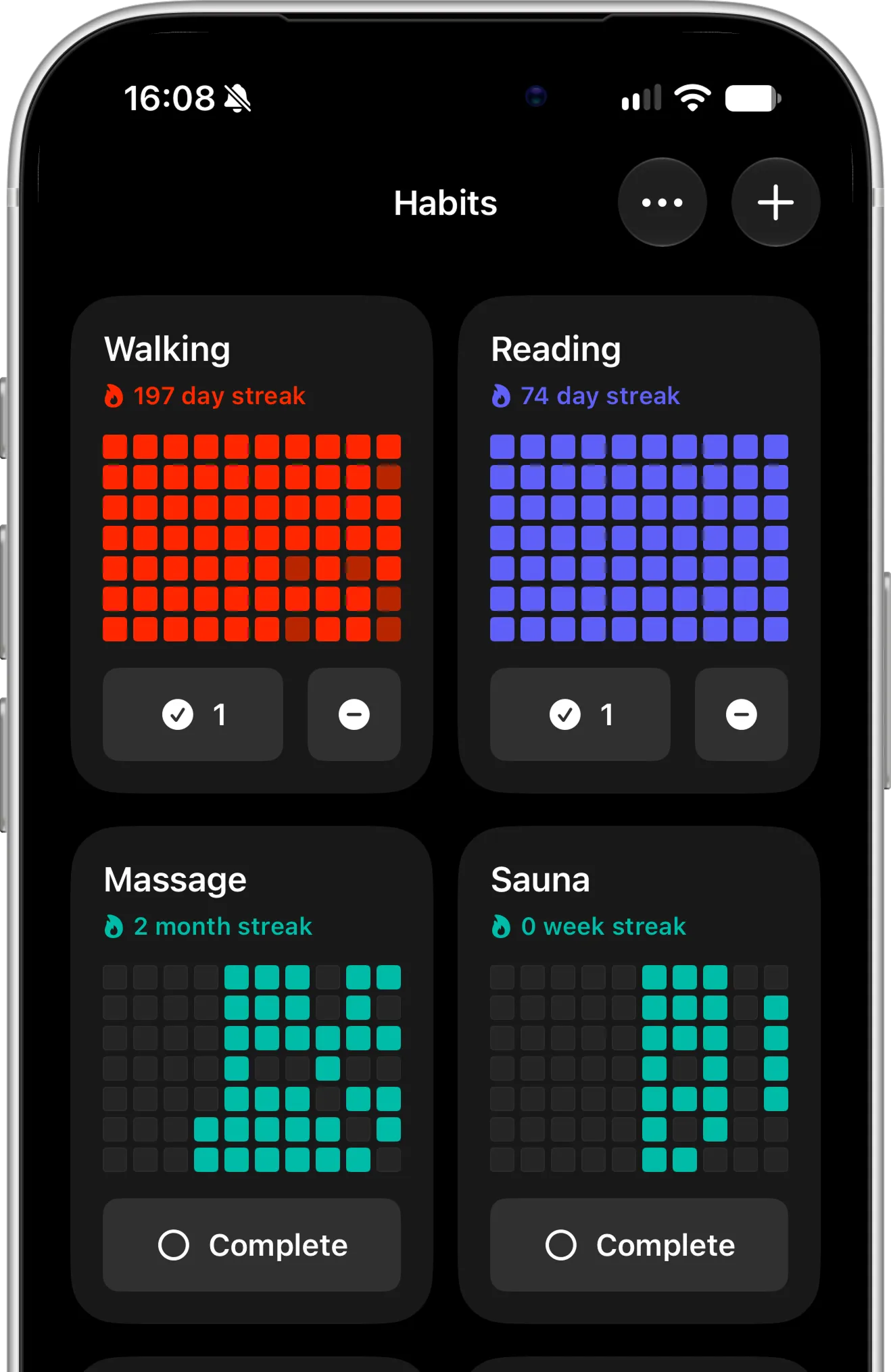 Completer habit tracker iOS app mockup showing how to track daily habits