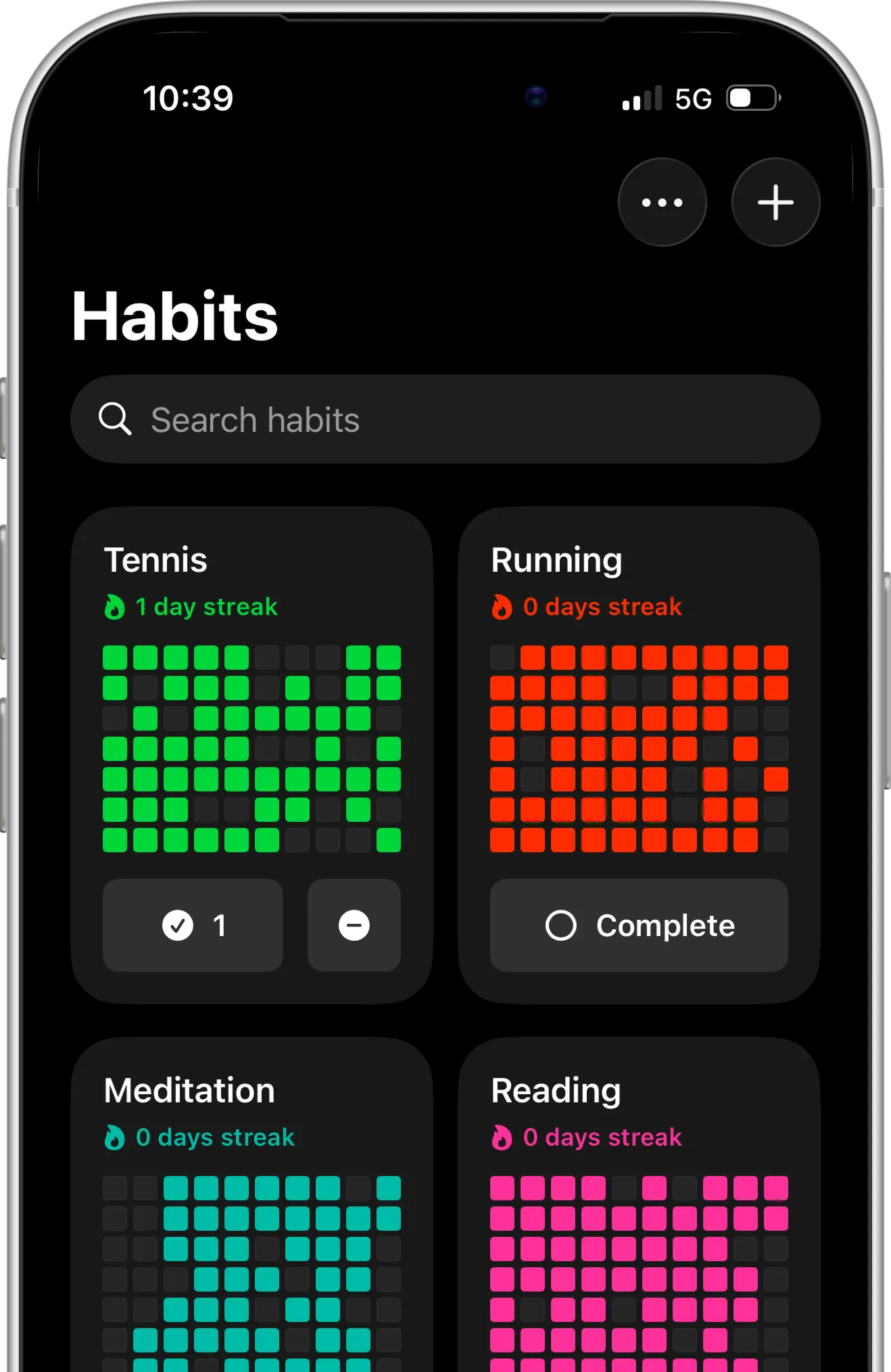 Completer habit tracker iOS app mockup showing how to track daily habits