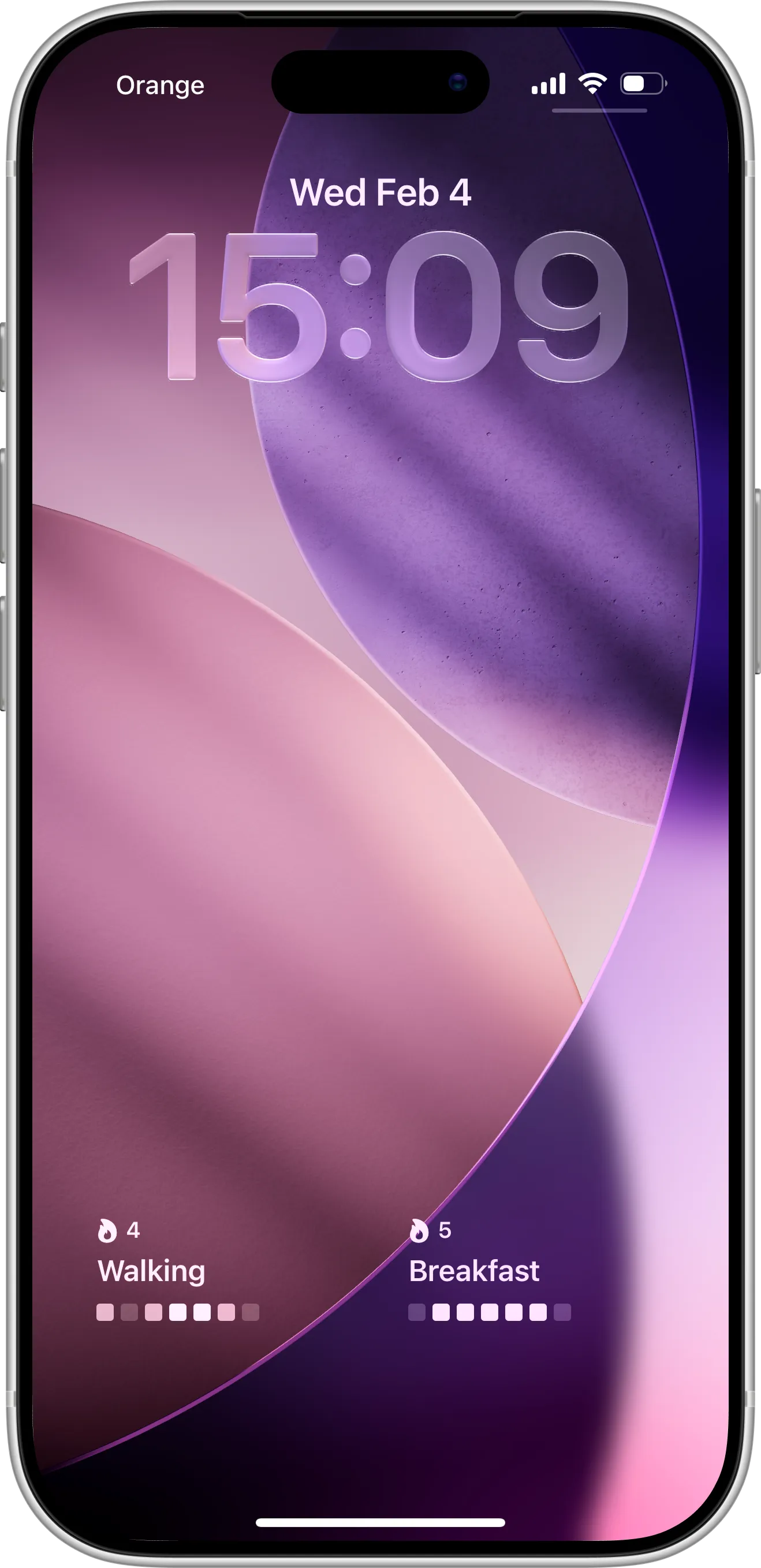 Configured Lock Screen widget displaying habit progress in a Completer habit tracker
