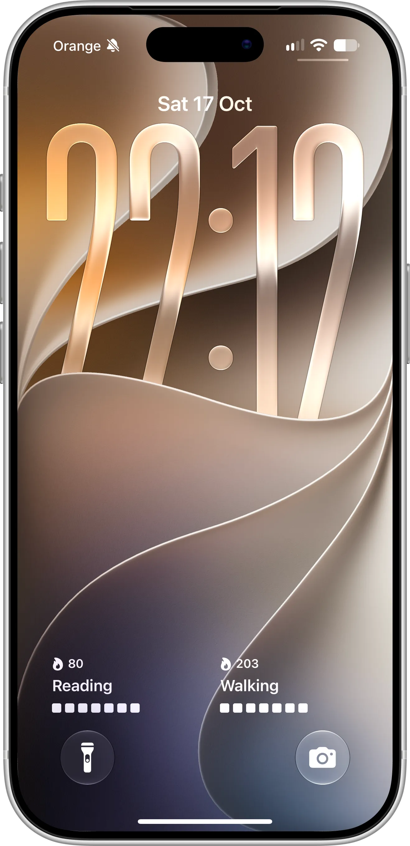 iPhone Lock Screen with two Completer widgets showing the Reading and Walking habits with their streaks and progress