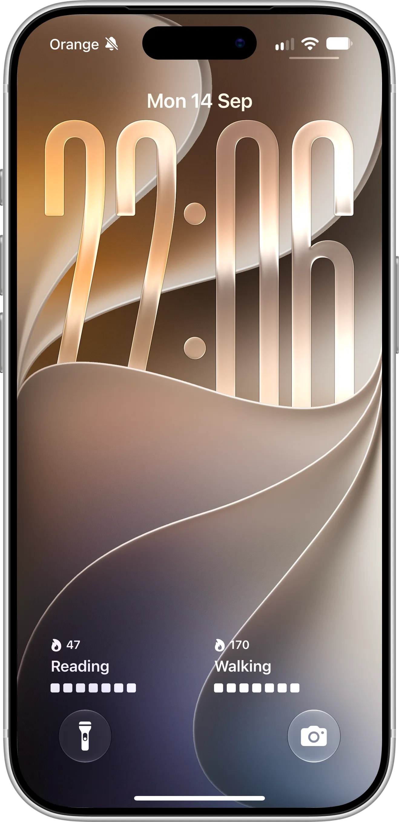 iPhone Lock Screen with two Completer widgets showing the Reading and Walking habits with their streaks and progress